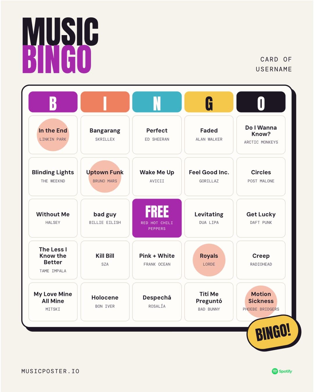 Bingo music poster example